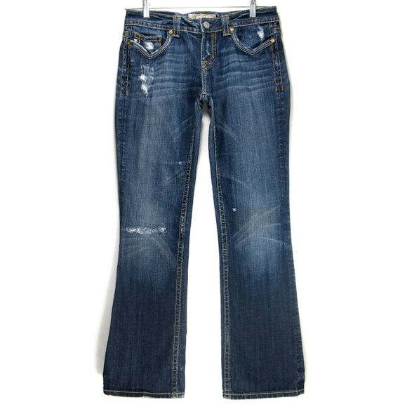 COPY - Mek Denim - Oaxaca Easy Bootcut Distressed Sz 28 - Picture 8 of 8